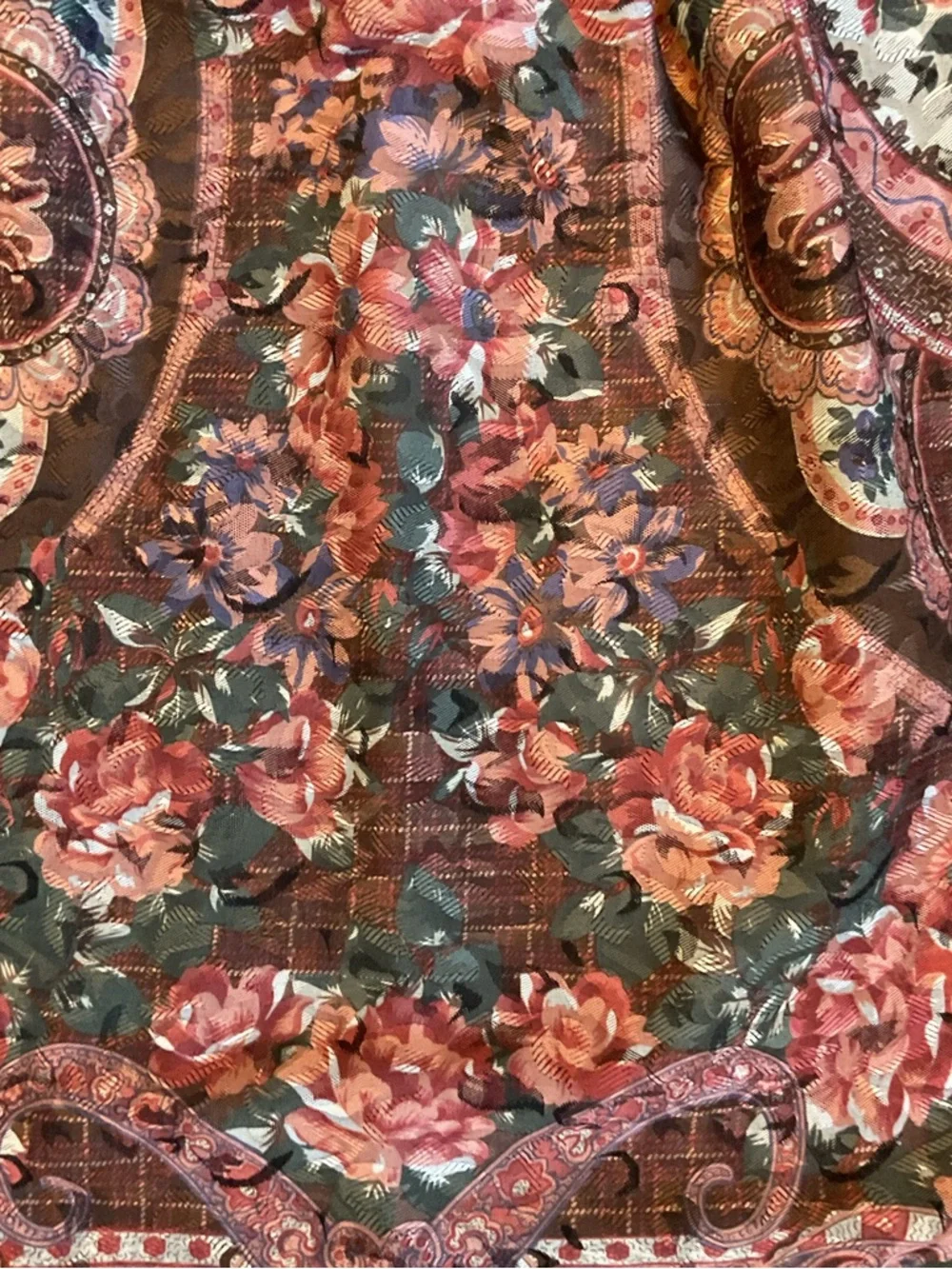 Petite Sophisticate Vintage Tapestry Midi Skirt Floral Paisley Pockets Size 6 - Picture 4 of 6